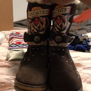 Ed Hardy Fuzzy Boots
